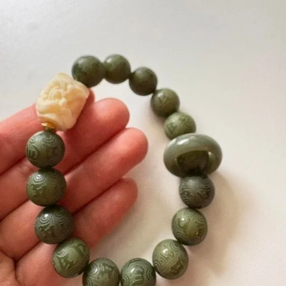 Bodhi Seed Bracelet with Guardian Lion Charm – Natural Meditation Beads new - Picture 5 of 6